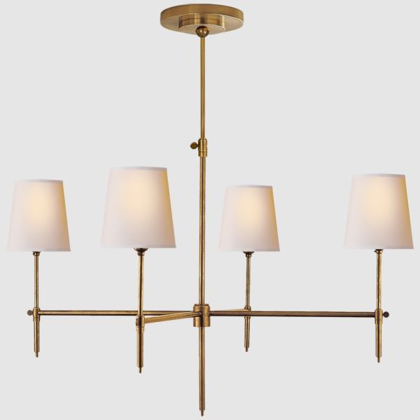 Modern Brass Crystal Chandelier Pendant Light with Adjustable Height Warm White 3500K and 5-Year Warranty