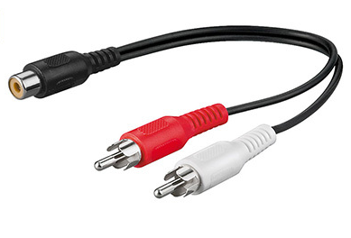 15CM meter Gold Clear  2 RCA plug to RCA jack Y Cable Audio Video cable