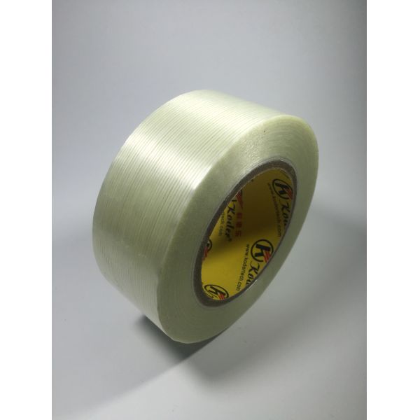 PET Film with Glass Yam Transparent Synthetic Rubber Adhesive Filament Tape