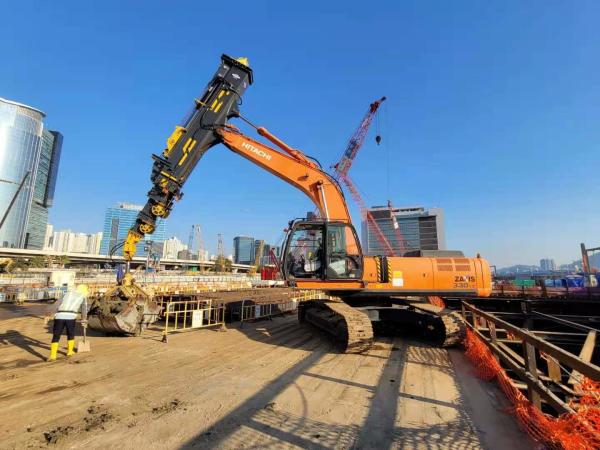 KM220 Excavator Telescopic Arm Clamshell Long Reach Boom