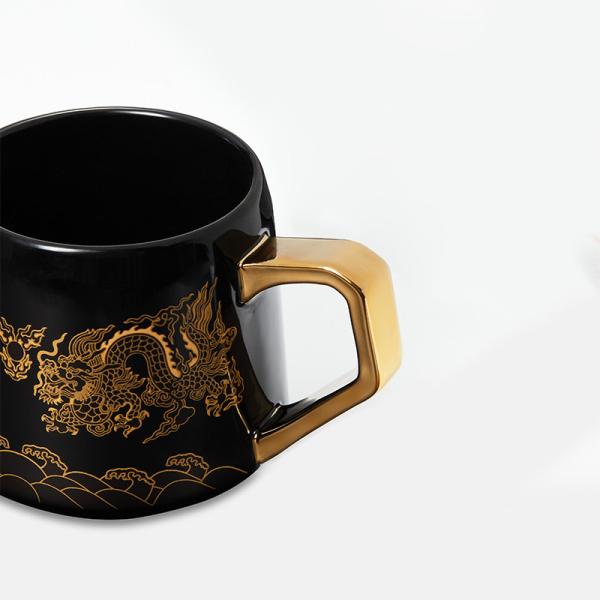 Color Changing With different Temperature Custom Shape Size Pattern Mug With Gold Handle