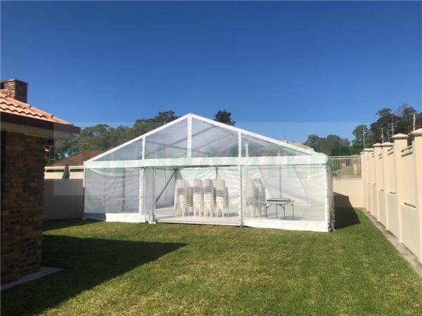 Outside Clear Span Tent , White Marquee Corporate Event Tent Cement Floor