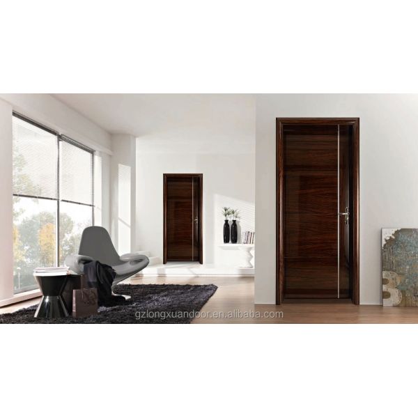 2.1m Height Interior HDF Solid Core MDF Doors With Aluminium Strip