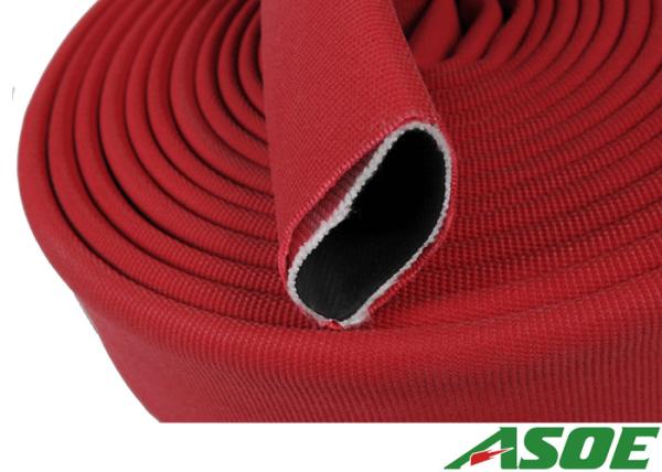 EPDM Lined Red Red Lay Flat Fire Hose Abrasion Resistance Plain Weave