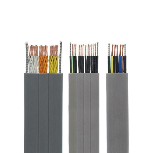 Cable plano de goma para ascensor industrial de 1 mm a 50 mm, cable de baja tensión