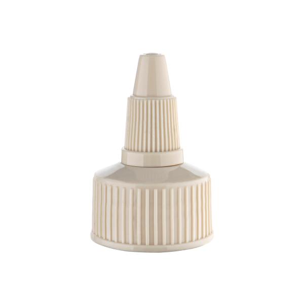 24/410 Beige Plastic Cosmetic Twist - Off Switch Cap, Multi - Functional Sealed Screw Top Cap