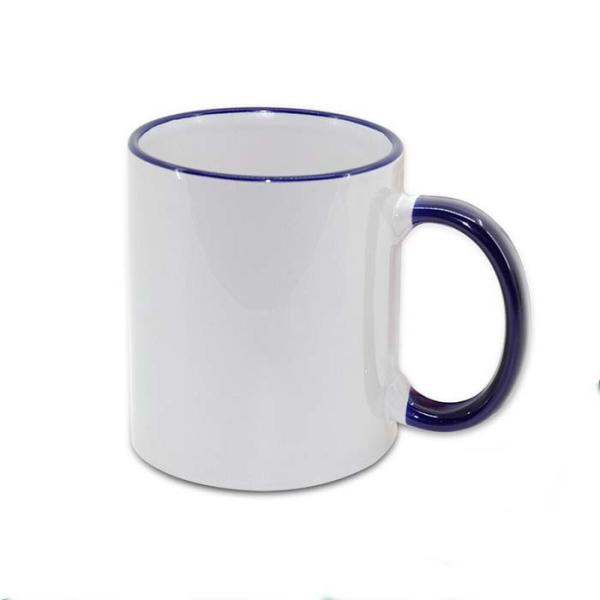 Custom Blank Sublimation Ceramic Mug Rim Colored 11oz Sturdy  Design