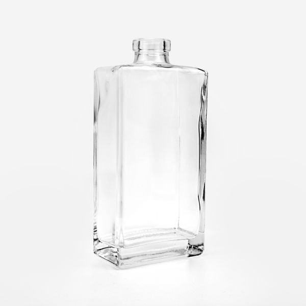 500ml High Square Clear Glass Bottle for Soda Custom Cork Vodka Whiskey Brandy Bottle
