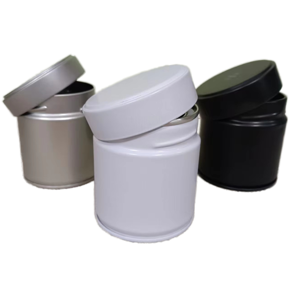 Matcha 30g Metal Custom Round Cans Food Grade Matcha Cans with Easy Pull Lids, Sell Can