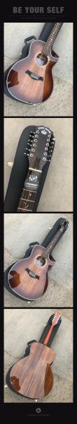 Koa Grand Auditorium jumbo 12 string armrest bevelled cutway presys 301EQ 12 Strings acoustic electric guitar