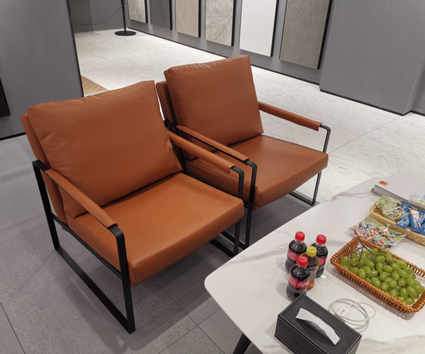 Софы Брауна кресла Seater ушата кожа одиночной деревянная обитая