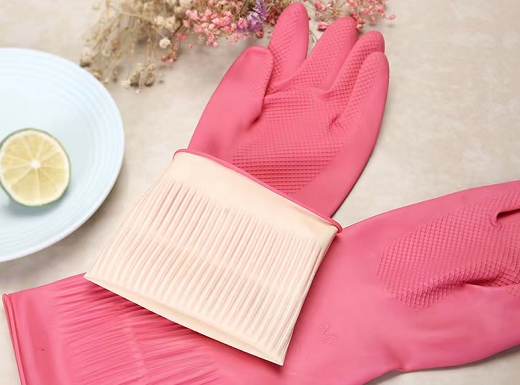 100G/Pair 38CM Extra Long Cleaning Gloves Flocked Lining Extra Long Dish Gloves
