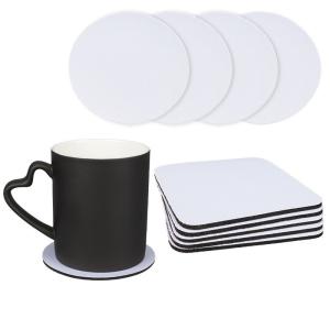 Non Slip Heat Resistant Sublimation Rubber Coasters Customized 10*10cm*3mm/5mm