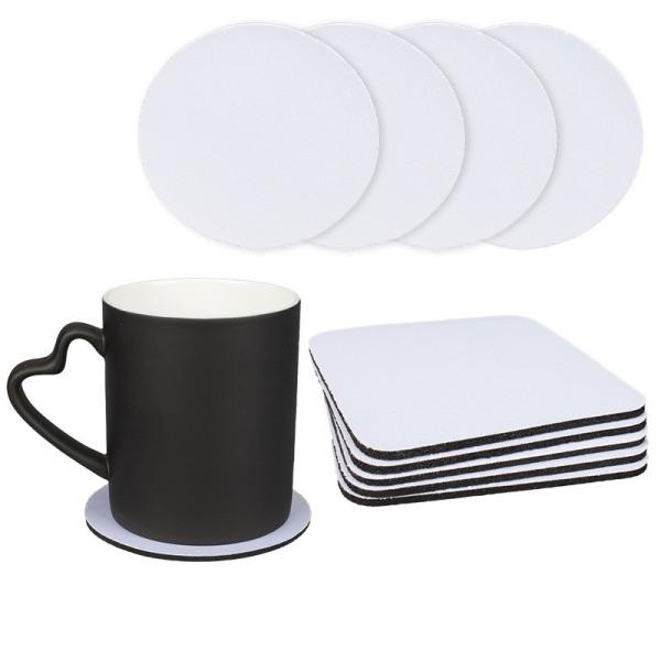 Non Slip Heat Resistant Sublimation Rubber Coasters Customized 10*10cm*3mm/5mm