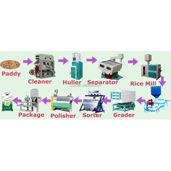 Автоматические машины для рисовой мельницы 30 тонн в день Большая машина для мельницы риса в Ухане с сортировщиком