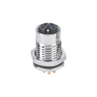L Código M12 Conector de montaje en panel Hembra Frontal Fijación con contactos Pcb Pg9