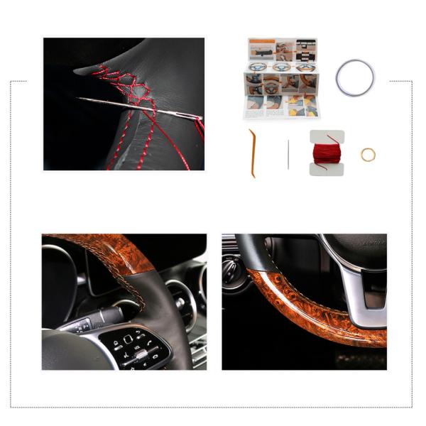 Mercedes-Benz A B C E CLS GLE Class EQC 202 2018 2019 2020 Black Leather Steering Wheel Cover