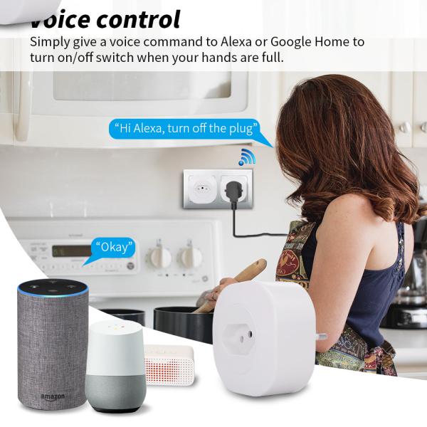 Tuya WIFI Smart Socket Power Outlet Brazil Standard Smart Floor Socket 16A 220V 127V 50Hz