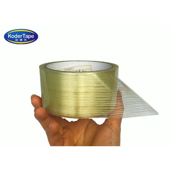 Strong Adhesive Clear Transparent PET Glass Filament Tape For Home Appliance Products Or Packaging