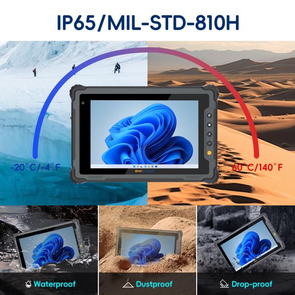 8-Inch Tough Tablet PC ONERugged M80J with Intel Processor NFC 1000 nits Waterproof