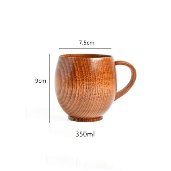 Tasses en bois solides modernes 350ml naturel 400ml de boissons