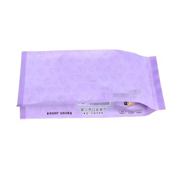 Custom Logo Side Gusset Plastic Flat Skincare Wet Wipes Packaging Film Bag For Baby Wet Tissue Packaging Bag