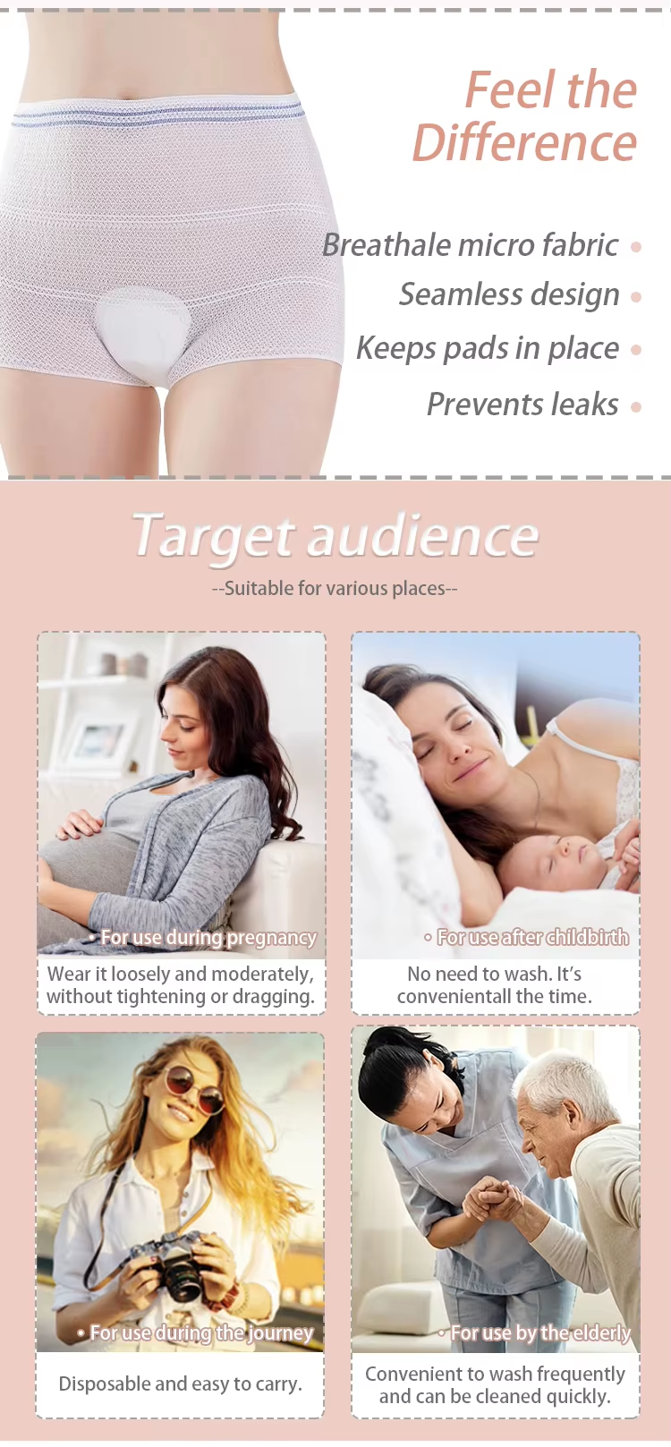 Breathable Custom Oem Pure Cotton Disposable Underwear Men'S And Women'S