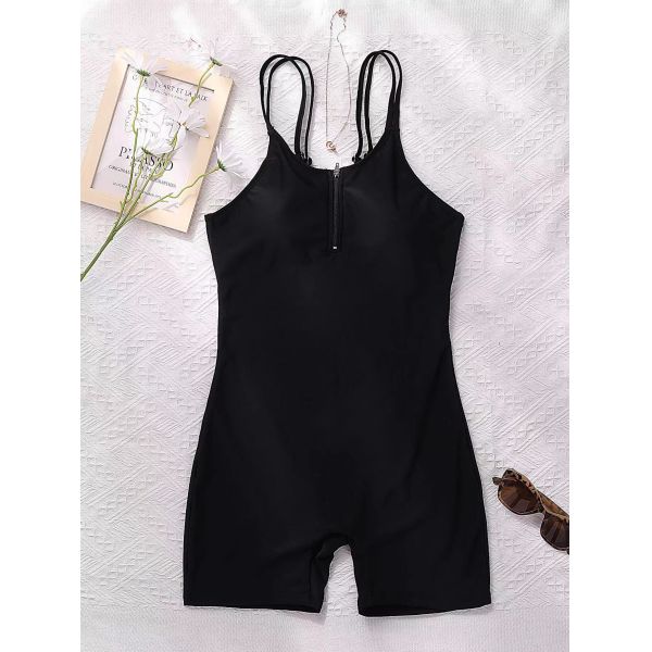 Молния купальника 1 части сексуальная черная резвится пляж горячего источника купальника шеи u цельный