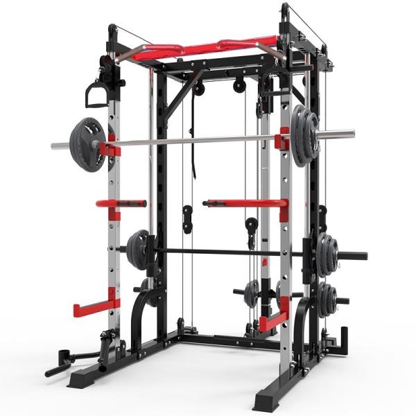 Commercial tout-en-un entraîneur fonctionnel Unisexe multi-fonction Smith Machine Home Gym Exercice Fitness Rack d'entraînement de force