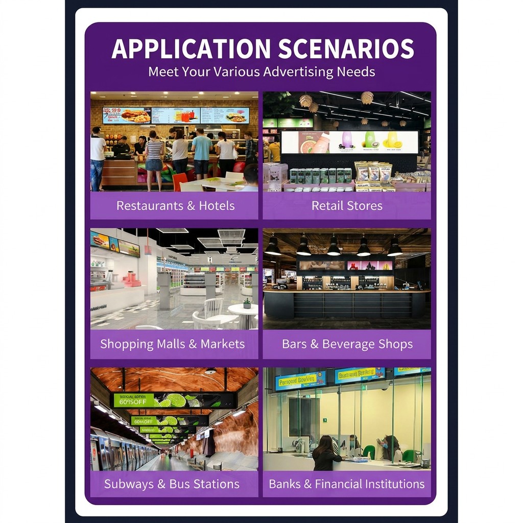 21.5 Inch Wall Mounted Stretched Bar LCD Display with Built-In CMS for Advertising Media Player