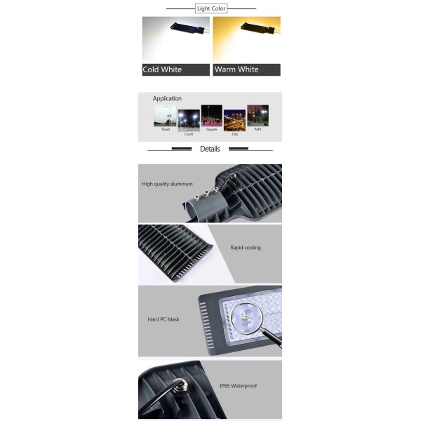 Outdoor Explosion Proof Street Light , SMD Waterproof IP65 Garden Street Light 50 Watt