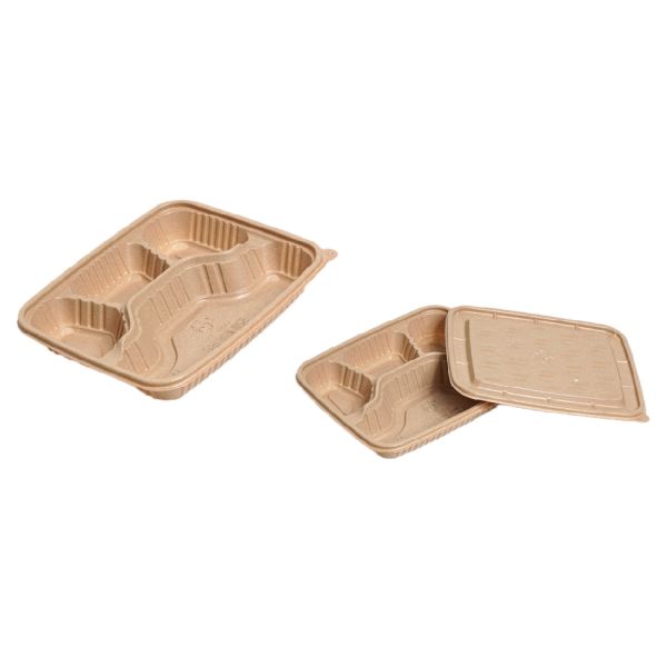 Biodegradable Disposable Rice Husk Fiber  Meal box for cold or hot food