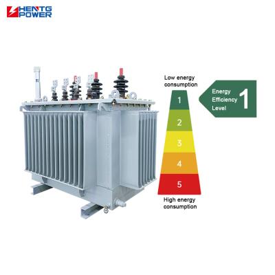 Transformateur électrique à tension descendante de 200 KVA à trois phases de type rempli d'huile