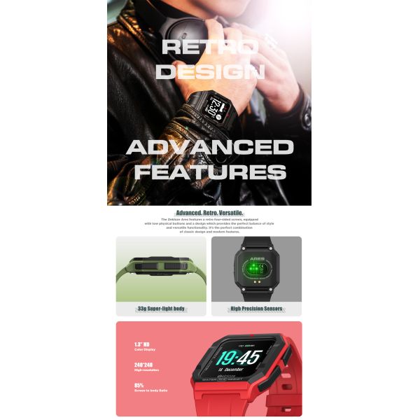 Дозор Bluetooth 5,0 170mAh Zeblaze умный, положение боевой готовности Zeblaze Ares длинное