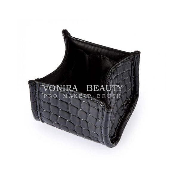 ПУ лоска Про организатора ручки случая хранения коробки держателя щетки макияжа кожи змейки косметического высокий