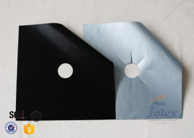 27x27cm Black / Silver PTFE Coated Gas Range Liners Stovetop Burner Protectors