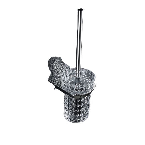 Stainless Steel Bathroom Toilet Brush Holder Set with Modern Design Wall Mounted