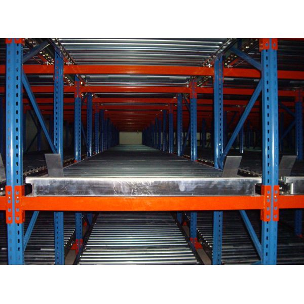 China Factory Carton Flow Gravity Through Rack Storage Racking Roller Rack Gravity Flow Roller Racking System