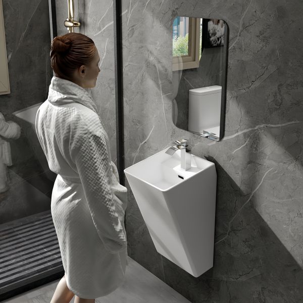 Luxury Bathroom Wall Hung Basin Black White Grey Premium Ceramic Anti Scratch Glaze