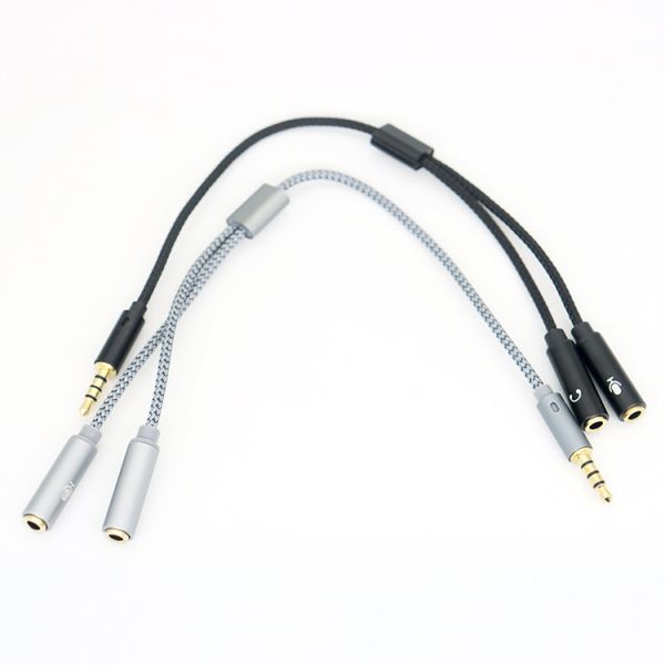 1 Input to 2 Output Y Shape 3.5mm AUX Stereo Audio Mic Headphone Splitter Adapter Cable