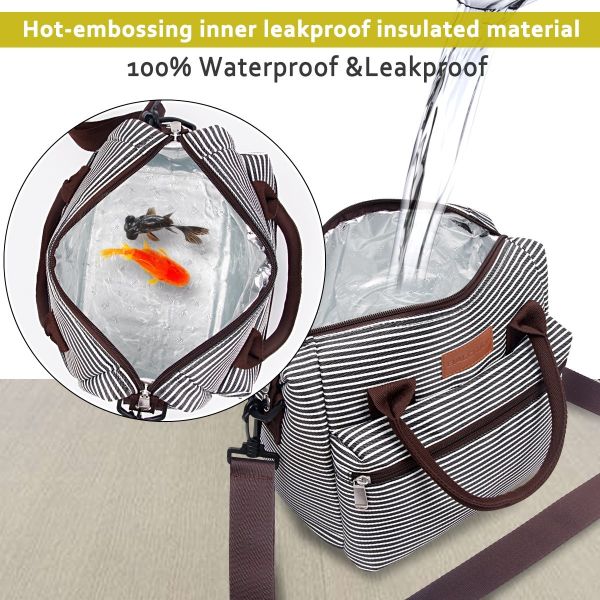 Fashion Insulated Food Cooler Bags For Women Water Resistant 9.7Lx1.2Wx6.2H Inch