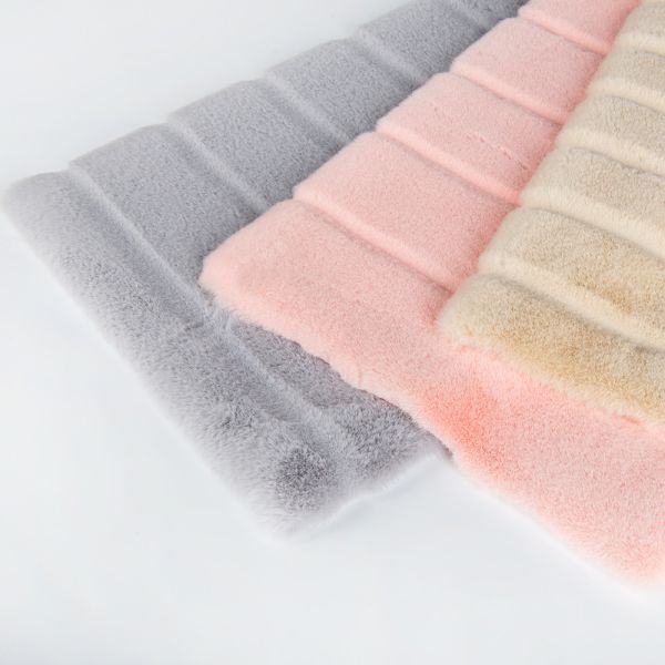 Customized Designs Faux Fur Fabric Polyester Stripe Embossing for Women's Winter Coat
