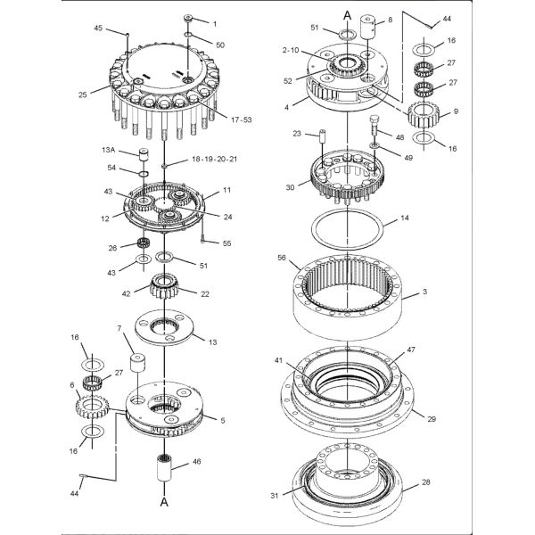 La caja de cambios del viaje de E330D 330D aplica a  Excavator 296-6218 TGFQ