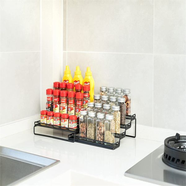 28.8*15.5*29.8cm Lacquer Spice Rack Organizer for Kitchen Countertop Bathroom Storage