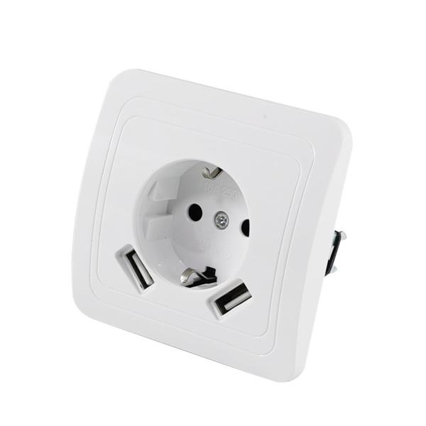 European Standard Wall Power Socket Panel with Grounded Outlet  250V 16A Flush Mount for Home and Office