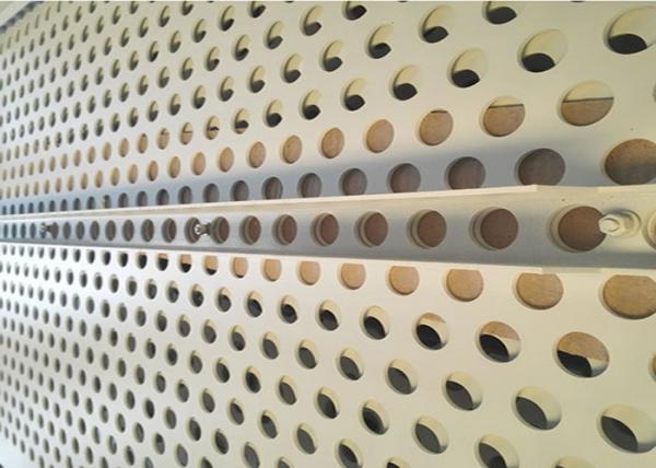 White Color Punched Aluminium Sheet , Regular Holes Perforated Aluminium Mesh