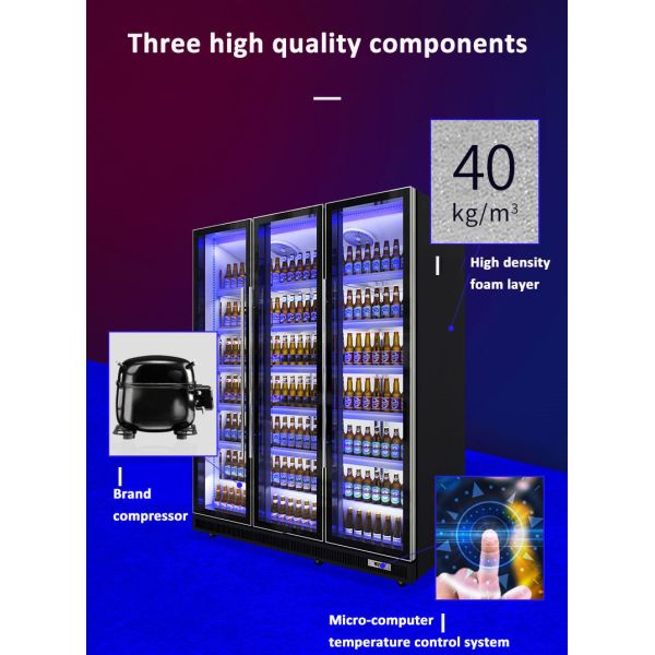 Холодильник Refrigerated Адвокатурой витрины R134a Multi стеклянный дверей 1130L