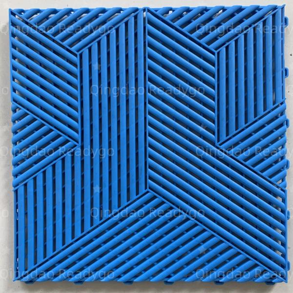 Rib Self-Draining warehouse plastic flooring Garage floor tiles interlocking grid floor