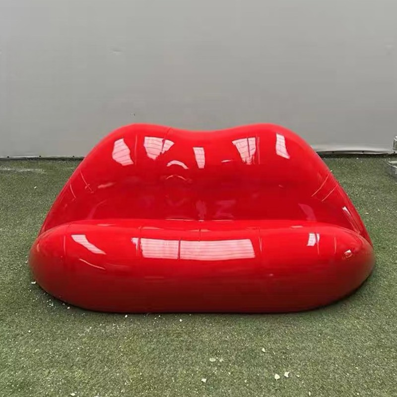 Viral Red Lip Sofa Sculpture - Bold FRP Art Furniture for Instagrammable Spaces & Luxury Interiors
