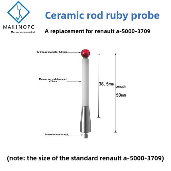 Makinopc CNC Machine Tool Probe Head with M4 Thread New Condition Domestic Steel 3D Ruby Core Engine Component 3 Months Warranty